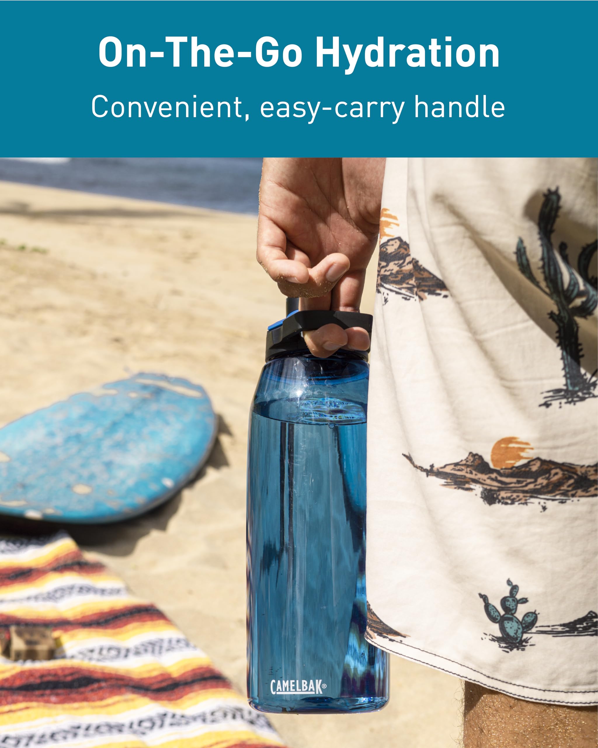 Camelbak Chute Mag Bpa Free Water Bottle With Tritan Renew - Magnetic Cap Stows While Drinking, 50Oz, Charcoal